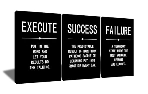 Success Quote Poster Inspirational Canvas Painting Wall Art Execute Failure