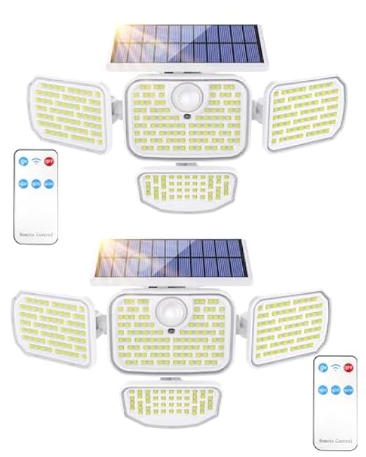 FREECUBE Motion Sensor Outdoor Lights 4 Heads White 2 Pack