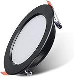 dh-20 Luces de Techo LED empotradas 5W / 7W Panel Plano Ultrafino Redondo Luz descendente Luz descendente de aleación de Aluminio Negra Focos acrílicos antirreflejos