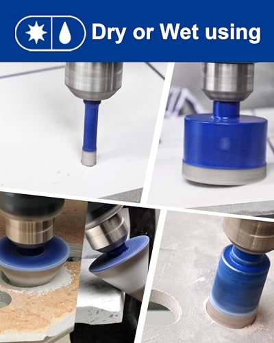 Image of SHDIATOOL Diamond Drill Core Bits Set for Porcelain,Triangle Shank Hole Saw Cutter for Tile Marble Ceramic Granite 11pieces(6 /8 /10 /20 /25 /28 /32 /35 /45 /65MM /2 inch)