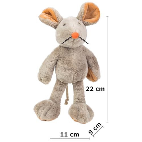 Plüsch Maus „Eddi“ – Schaffer 4751 - Kuscheltier Maus - weich & flauschig - Stofftier für Babys & Kinder ab 0 Jahren – Waschbar - Größe S - 22 cm - grau