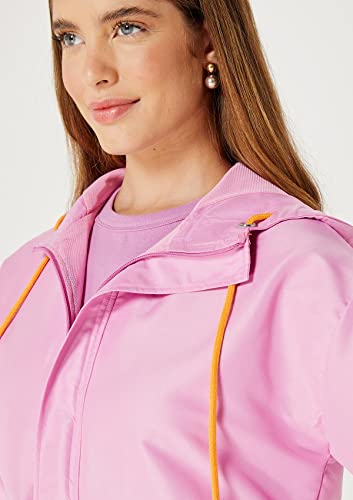 Jaqueta Feminina Corta Vento Com Capuz - Rosa G
