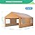 VerisShade 10x20 FT Heavy Duty Carport, Portable Garage with Sidewalls, Roll-up Windows, Carports 10x20 Heavy Duty for Car Boat Truck Motorcycle (Khaki)