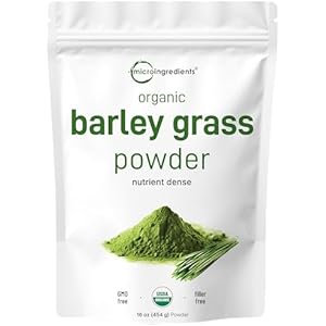Micro Ingredients Organic Barley Grass Powder, 16 Ounces | US Grown | Rich in Vitamins, Minerals, Fibers, & Antioxidants | Superfood Greens Mix for Immune Health and Digestion Support | Non-