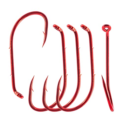 Goture Baitholder Fishing Hooks Offset Barbed Shank Hook Fishing Hooks 50pcs/ Pack Barbed Shank Down Eye Fishing Offset Hooks