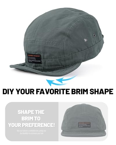 Image of CLAPE Short Brim Baseball Cap 5 Panel Hat Soft Short Bill Trucker Cap Flat Snapback Hats Casual Outdoor Fitted Cap Dad Hats