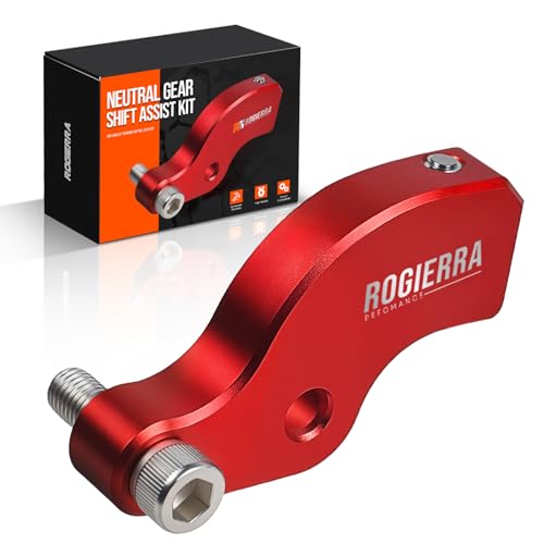 Rogierra Neutral Gear Shift Assist Kit - CNC M8 EZ Shift Lever Compatible with 2018-2025 Touring (Electra Glide/Road Glide/Tri Glide) & Softail (Fat Boy 114) Motorcycles - Easy Neutral Finder Red
