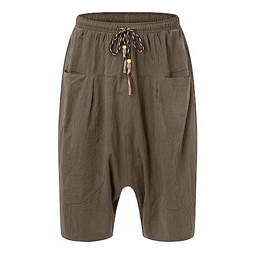 SUWBMHWE Japanese Clothes for Men Baggy Pants Plus Size Hippie Trousers Boho Linen Harem Beach Yoga Men's Casual Wear Lounge4