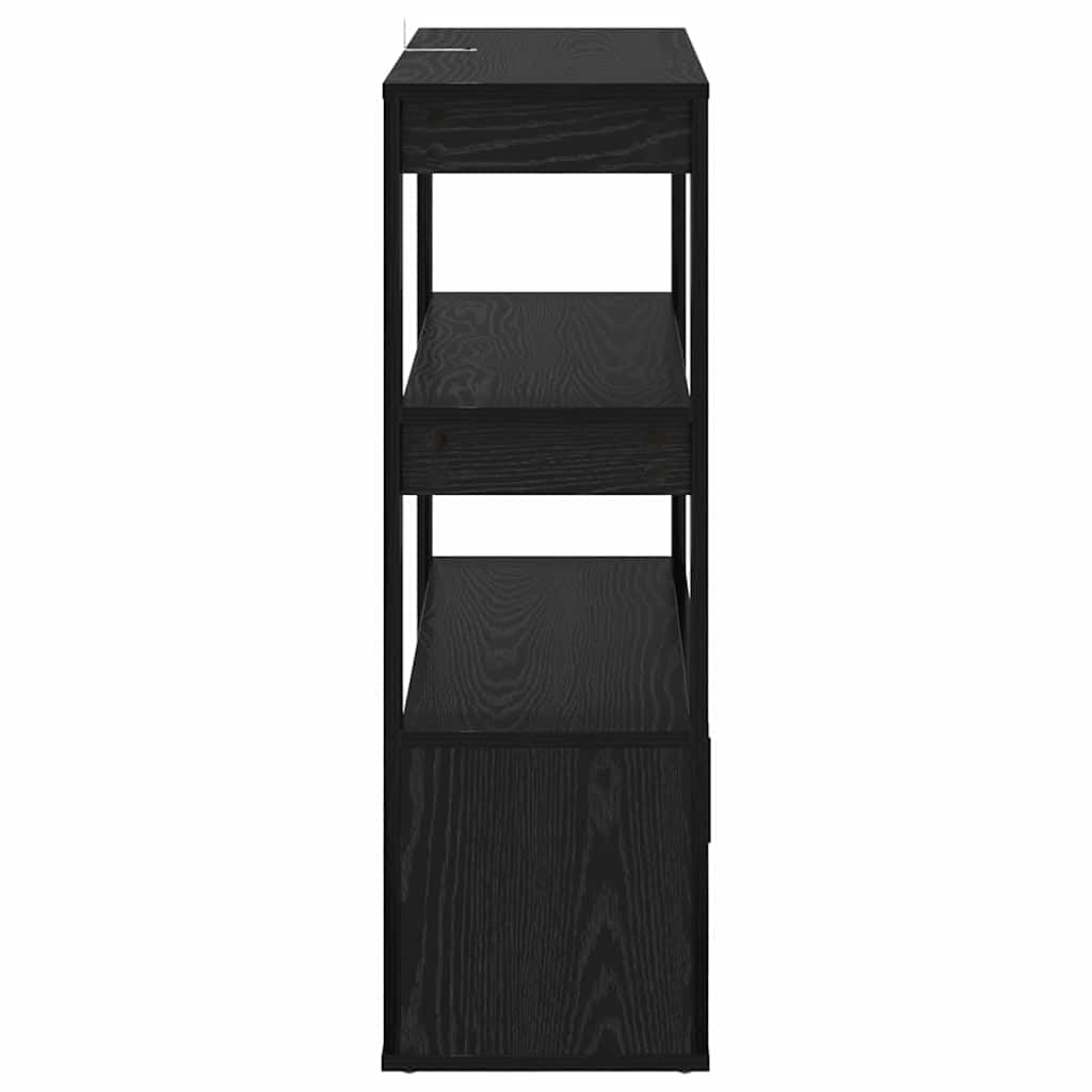 vidaXL Vitrina Roble Negro 30 x 80 x 90 cm Madera contrachapada, Salón Elegante, aparador Rectangular Moderno, Almacenamiento en Madera, Mueble Decorativo Funcional para Interiores