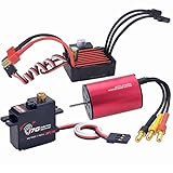 Xiangtat Hobby Brushless Combo 2435 SL G2 4500KV Motor + WP 25A ESC + S0017M 17g Servo for 1:16 1:18 2S RC Car Car