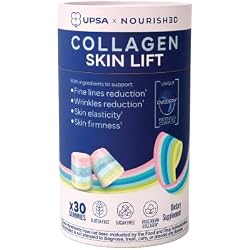 Upsa Nourished Collagen Skin Lift 30ct – Ovoderm® Egg Membrane Complex with Vitamin C, Zinc & Selenium – Sugar-Free Vegetarian Gummies – Plastic-Free Biodegradable Packaging