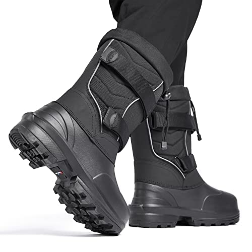 Silentcare Men's Winter Cold-Weather Snow Boots Warm Waterproof Insulated With Removable Liner Slip On Heavy Duty Snow Boots #TOP2