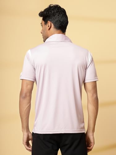 Image of CHKOKKO Gym Tshirt for Men Workout Activewear Man T-Shirts Polo Neck Zipper Regular Fit Half Sleeves for Sports Running Yoga Training Activities