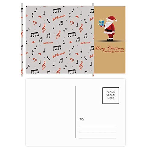 Cartes postales de Père Noël rouges et noires pour décorer votre table de fête