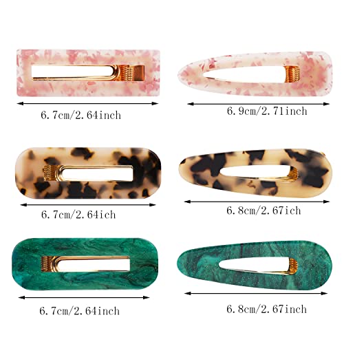 Parcce 12 Pieces Acrylic Resin Marble Hair Clips Set thumb #1