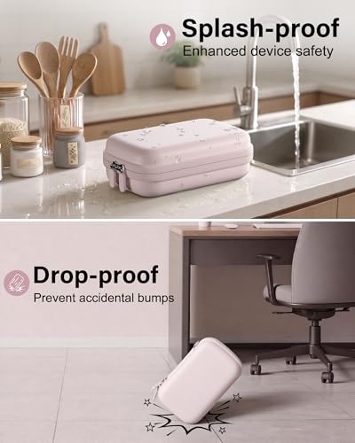 Image of ProCase Label Maker Case Compatible with Nelko P21, Phomemo D30 Label Printer, Compact Portable Bag for SUPVAN E10 /ORGSTA S001 Sticker Printer, Storage for Label Tape&Accessories (Case Only) -Pink