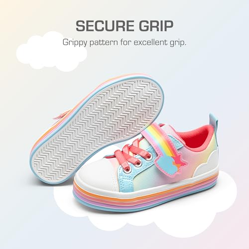 DREAM PAIRS Girls Rainbow Shoes School Sneakers,Blue,12 Little Kid - image 6