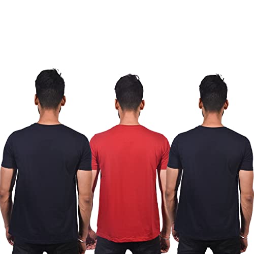 Image of Men Slim Fit Cotton T-Shirts Half Sleeve with Three Different Colors Combo Pack of 3