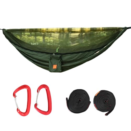 Wezalget Hamaca de camping – Hamaca exterior con red antimosquitos | Equipo rápido de montaje colgante para familia amigos Relax