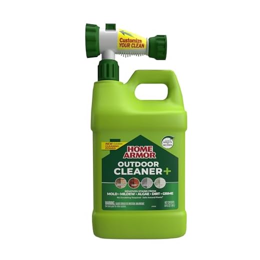 Home Armor Outdoor Cleaner+, 64 oz., Remove Stains from Mold, Mildew, Algae, Dirt and Grime for Visible Results in Seconds, No Scrubbing Required, Plant Safe When Used as Directed