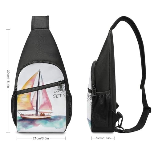 Bolso de hombro sling para deporte y senderismo blanco miniatura 2