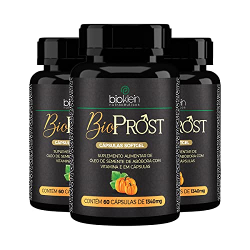 Qual o Melhor Óleo para a Próstata de 2025? Melhores Ranking 6 Kit 3 Suplemento Óleo de Semente de Abóbora Bioprost Saúde 60 Cápsulas Bioklein