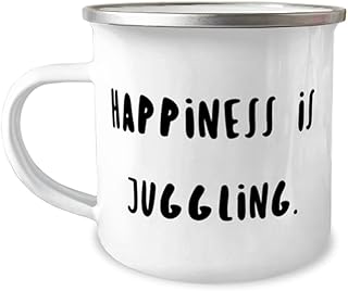 Brilliant Juggling 12oz Camper Mug, Happiness is Juggling, Gifts For Friends, Present From, For Juggling