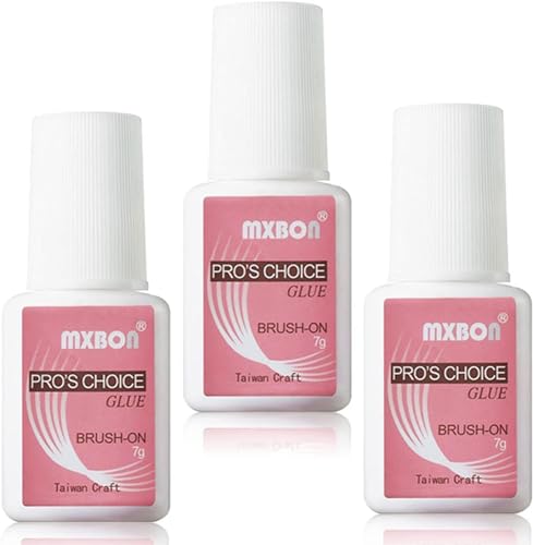 Professional 7g Nail Glue Brush-on Manicure & Pedicure Nail Design Glue(3pc)