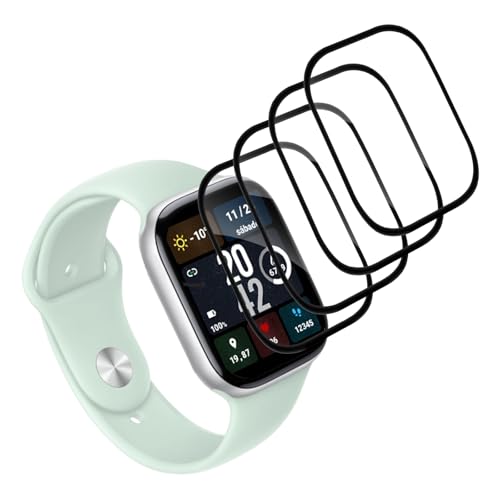 Wondoner 4 Stück Displayschutz für Series 10 42mm Panzer Schutz Glas, Schutzfolie für Apple Watch Series 10 42mm Schutzg...