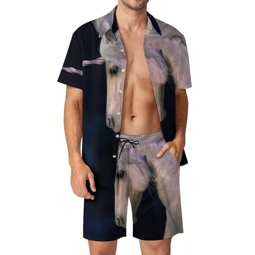 Chemise Hawaïenne Homme Licorne Fantaisie pour Exprimer Votre Liberté sur la Plage cet Été