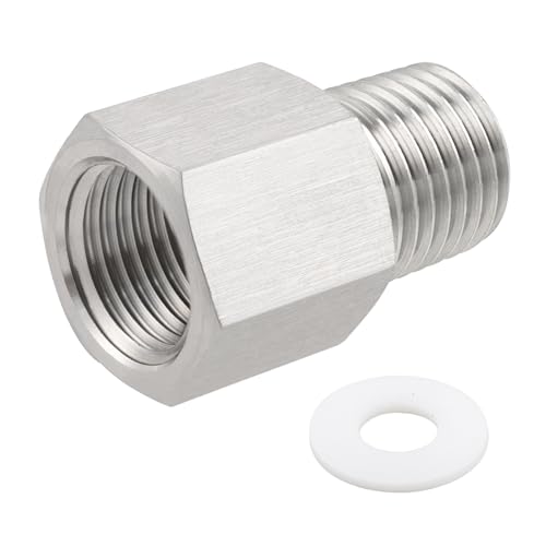 Pysrych 304 Stainless Steel Forged Pipe Fitting Adapter 1/2“ Female G Thread to 1/2' NPT Male 2000psi (1 Pc)