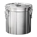 Yiustldd Edelstahl Eimer, Edelstahl Getreidebehälter, Metal Bucket Getreidebehälter Milcheimer mit Anti-Rutsch-Rillen zum Kochen, Lagern,50L