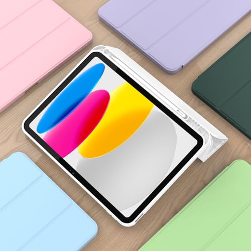 Image of ToaPoia Case for iPad (A16) 11 Inch 2025 /iPad 10th Generation 10.9 Inch 2022, Slim Trifold Stand Protective Cover with Pencil Holder and Soft TPU Back,Support Auto Sleep /Wake (Marble White)
