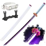Zisu Light Up Demon Slayer Sword - 40-Inch Katana with Rechargeable Battery - Full Kit with Sword Stand and Belt - Authentic Cosplay Replica for Mitsuri