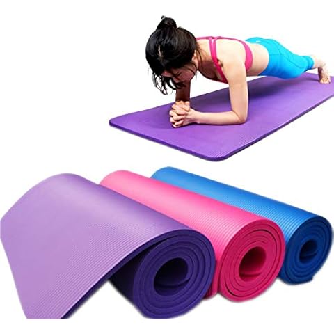 Yoga Mat Non-Slip Exercise 10mm Extra Thick Cushioning Foam Washable & Eco-Friendly Workout Mat, Fitness Exercise Home Gym Equipment Ideal For Men & Women Blue Cover