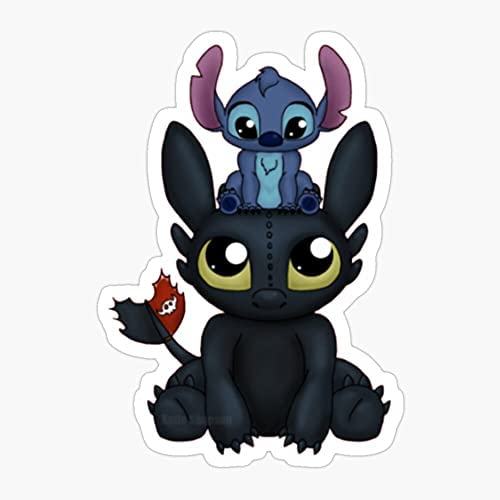 Kids Stitch Toothless Lilo Cute - Sticker Graphic - Waterbottles, Hydroflask, Laptops, Phones, Cars, Lockers, Binders Decal Sticker