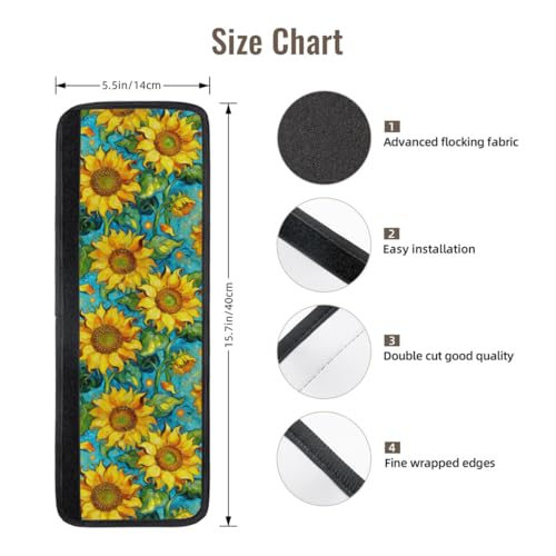 Image of Sunflowers Refrigerator Door Handle Covers Set of 2, Spring Decoration Neoprene Fridge Door Handle Covers Washable Non-Slip Protector for Fridge Dishwasher Appliance, Keep Your Kitchen Clean