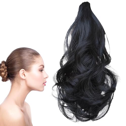 Extensión de cola de caballo ondulada,Extensión de cola de caballo de pelo | Extensiones de cola de caballo con pelo de garra - Extensión de cola de caballo, pinza ondulada rizada en postizo, extensio