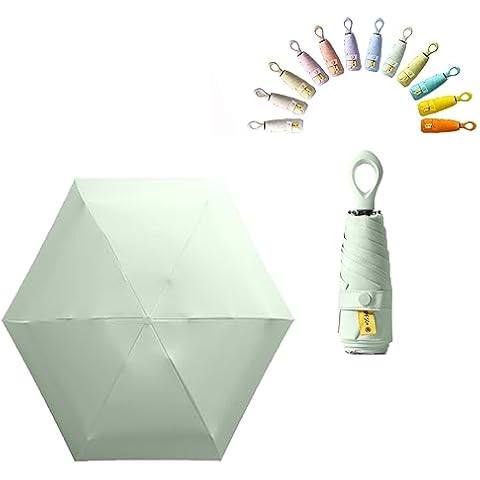 Mini Sun Travel Umbrella Ring handle Coating Layer Fabric Compact Folding Purse Umbrella/Lightweight Small Portable Backpack/Rain Sun/Blocking/Anti UPF 50 UV Protection 99.9% Men Women Kids Cover