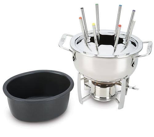 All-Clad Fondue-Set aus Edelstahl mit Aluminiumguss, 12-teilig, grau