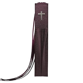Purple Satin Bible Bookmark w/Cross