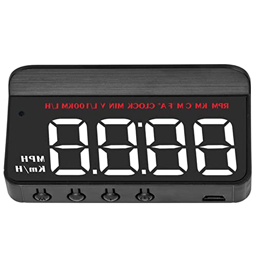 Head Up Display universal, display HUD de projeção de pára-brisa branco, velocímetro digital com velocidade, velocidade do motor, alarme de excesso de velocidade etc.