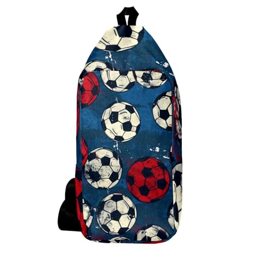 Sac à dos à bandoulière football grunge multicolore de 16x36.5cm pour homme et femme