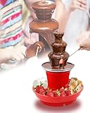 Chocolate Fountain Machine 3 Tiers ，Mini Chocolate Fountain Machine，Electric Chocolate Fondue Fountain Machine for Parties - Melts Cheese,...