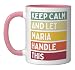 Keep Calm And Let Maria Handle This Funny Quote Retro Ceramic Mug, Pink/White