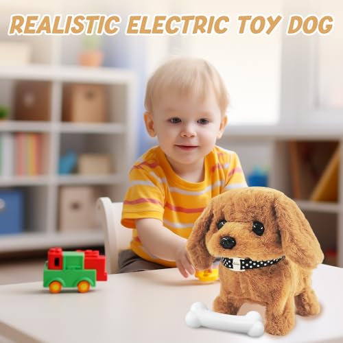 Rppiup Hund Spielzeug Kinder, Spielzeug Hund der Läuft und Bellt, Realistischer Roboter Welpe, Laufender Hunds Spielzeugs für Kinder, Elektronisches Haustier Hund für Jungen und Mädchen