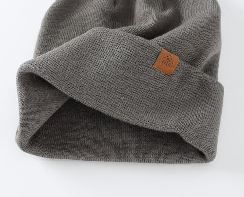 Image of Home Prefer Mens Winter Hats Acrylic Knit Cuff Beanie Cap Warm Womens Beanie Hat