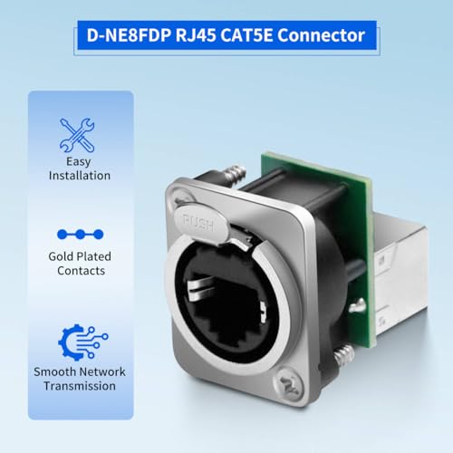 Conector RJ45 D-NE8FDP Panel Ethercon 6 Pcs miniatura 2
