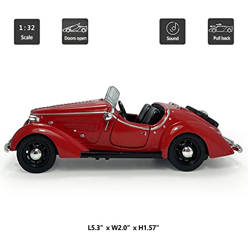 Image of DARVICE 1:32 Diecast Metal Car Model Classic Toy Cars For Kids Pull Back Openable Doors With Light Sound|Multicolor