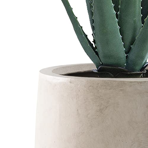 Kante 21.7" H Weathered Concrete Tall Planter, Large Outdoor Indoor Decorative Pot With Drainage Hole And Rubber Plug, Modern Round Taper Style For Home And Garden #TOP2
